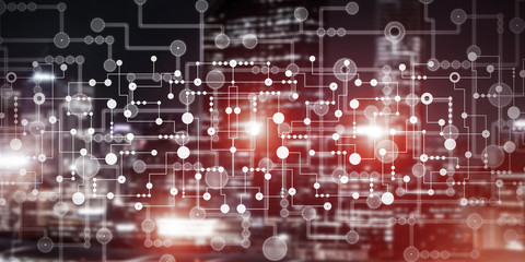 Wireless connection or networking concept as means of communicat