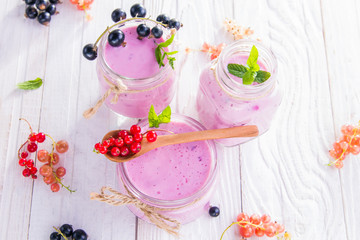 Fruity smoothie with currant