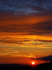 Sunset with colorful clouds