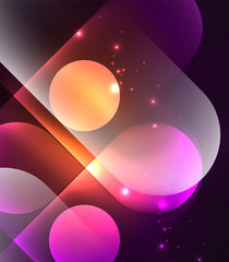 Vector glowing geometric shapes background