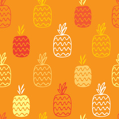 Pineapples seamless pattern