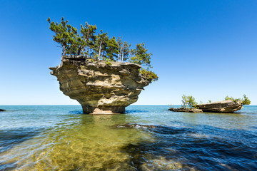 Lake Huron's Turnip Rock, near Port Austin Michigan