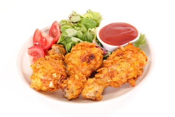 fried chicken with ketchup