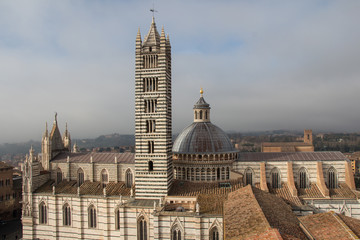 Naklejka premium Duomo di Siena and bell tower. View from facciatone Tuscany. Italy.