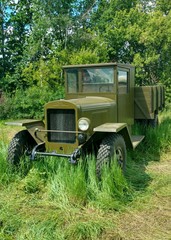 Fototapeta premium Trucks of the Second World War at an exhibition near Voronezh.
