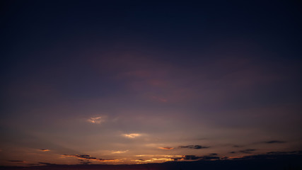 Minimalistic view of sky after sunset with smooth gradient