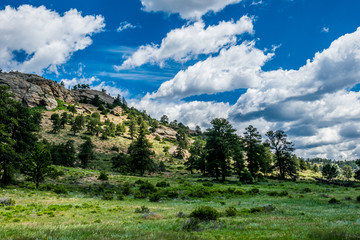 Mountain valley in the Rocky Mountains. Peaceful picturesque valley in the Rocky Mountains