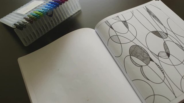 Female Flipping Through Adult Coloring Book Pages