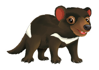 cartoon isolated animal - happy and funny tasmanian devil