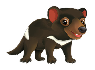 cartoon isolated animal - happy and funny tasmanian devil