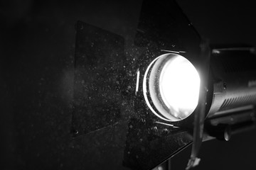 Working movie light. Lighting & Studio close-up