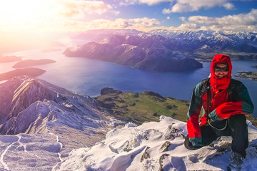 Trekker on a Mount Roy
