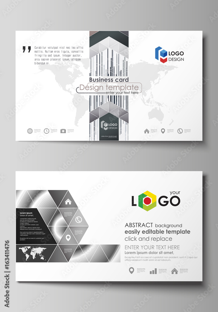Poster simple monochrome geometric pattern. minimalistic background. gray color shapes. business card templ