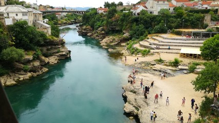 Fototapeta na wymiar river Neretva in Mostar