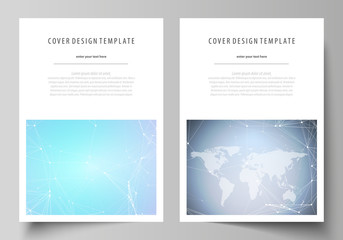 Polygonal texture. Global connections, futuristic geometric concept. The vector illustration of the editable layout of A4 format covers design templates for brochure, magazine, flyer, booklet, report.