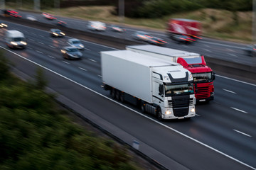 Motorway traffic at dusk