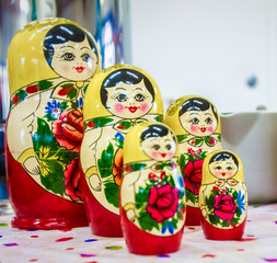 Matryoshka. Russian nesting doll. Traditional Russian souvenir
