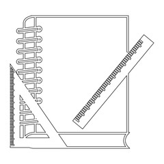 Isolated book with rulers outline
