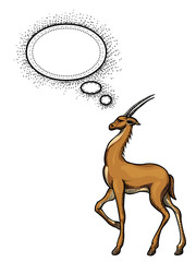 Cartoon image of antelope. An artistic freehand picture.