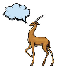 Cartoon image of antelope. An artistic freehand picture.
