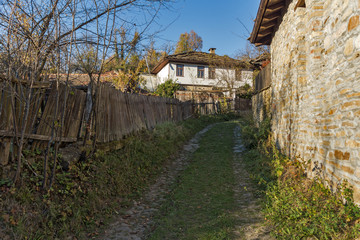 Autumn view of Old Houses in village of Bozhentsi, Gabrovo region, Bulgaria