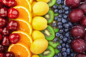 Möbelaufkleber Colorful fruits rows © fotomaximum
