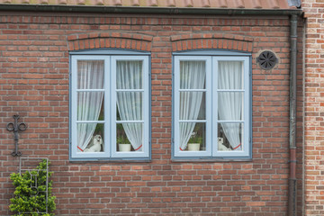 Sprossenfenster in einer Fassade