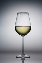 High glass with still white wine