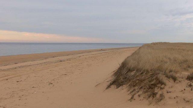 Provincetown beach near race point lighthouse on Cape Cod, Ma.  Looking north with slight zoom in