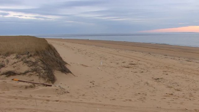 Provincetown beach near race point lighthouse on Cape Cod, Ma.  Looking south with slight zoom in