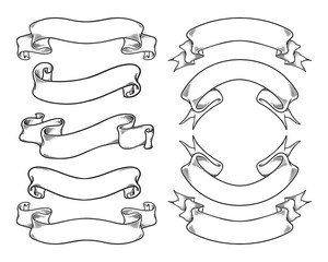 Vintage banner and ribbon vector illustration