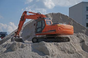 excavator at construction site