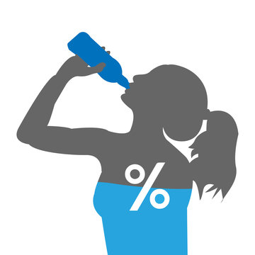 Water percentage in body.  illustration in vector format