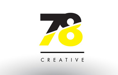 78 Black and Yellow Number Logo Design.