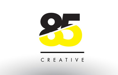 85 Black and Yellow Number Logo Design.