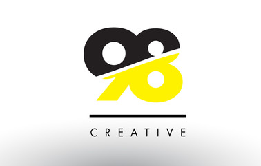 98 Black and Yellow Number Logo Design. - obrazy, fototapety, plakaty