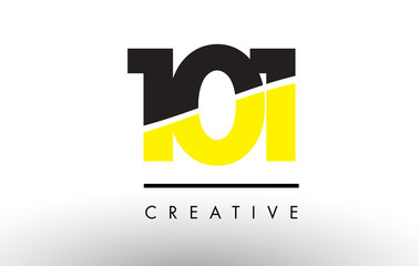 101 Black and Yellow Number Logo Design.