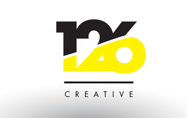 126 Black and Yellow Number Logo Design.