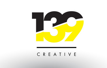 139 Black and Yellow Number Logo Design.