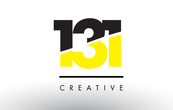 131 Black and Yellow Number Logo Design.