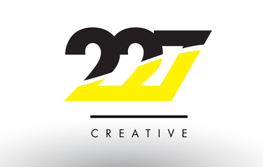 227 Black and Yellow Number Logo Design.