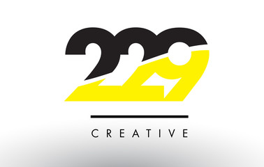 229 Black and Yellow Number Logo Design.