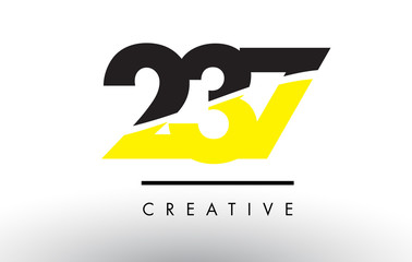 237 Black and Yellow Number Logo Design.