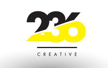 236 Black and Yellow Number Logo Design.