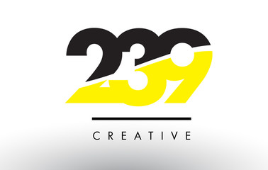 239 Black and Yellow Number Logo Design.