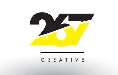 267 Black and Yellow Number Logo Design.