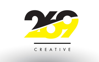 269 Black and Yellow Number Logo Design.