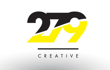 279 Black and Yellow Number Logo Design.