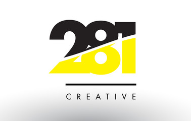 281 Black and Yellow Number Logo Design.