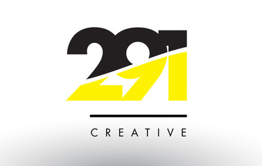 291 Black and Yellow Number Logo Design.